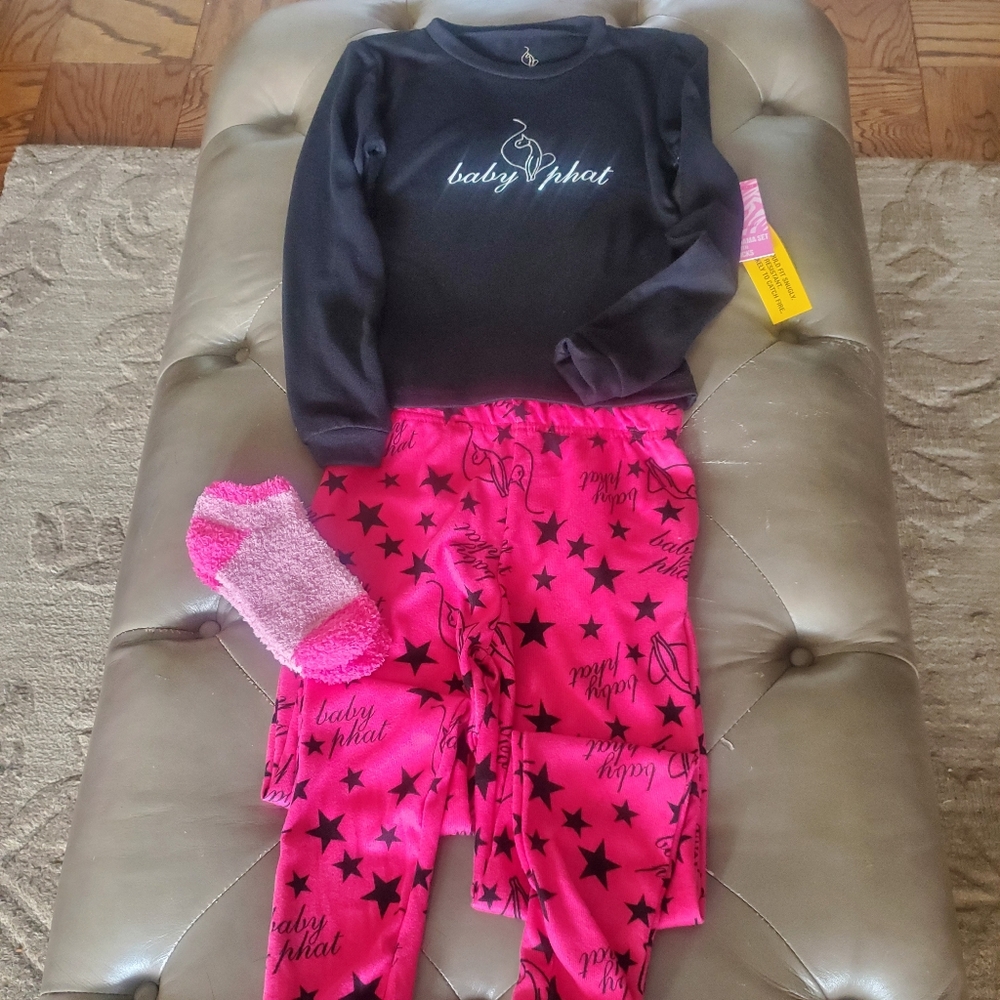 Baby Phat Girls 3 Piece PJ Set Size 10/12